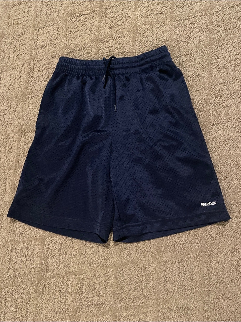 Reebok Men's Dark Navy Athletic Mesh Shorts